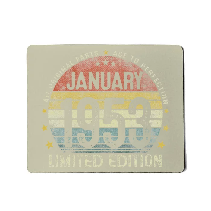 January 1953 70 Year Old 70th Birthday Gifts Vintage 1953 Mousepad