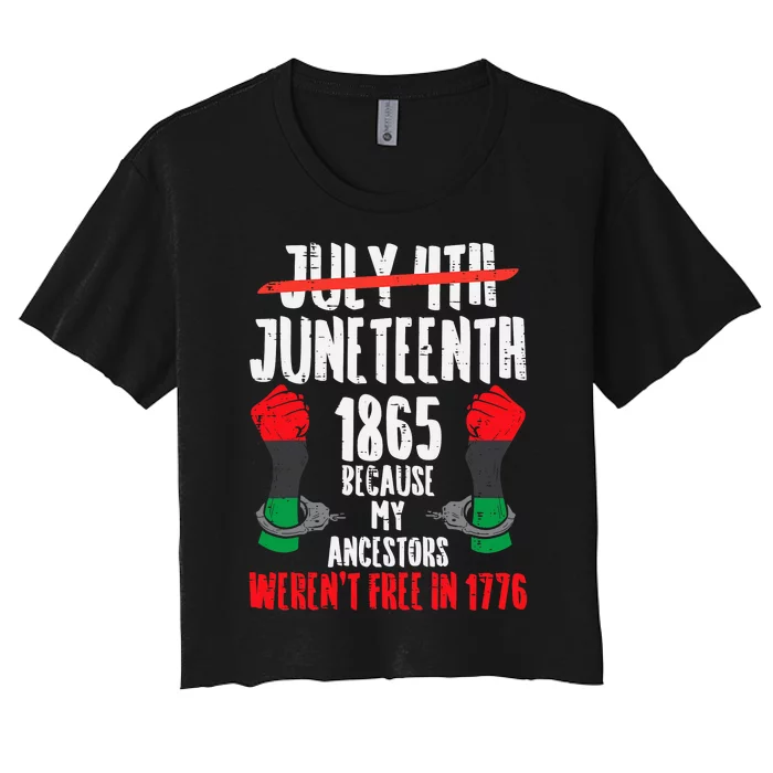 Juneteenth 1865 African Fist Black History Pride Men Women Women's Crop Top Tee