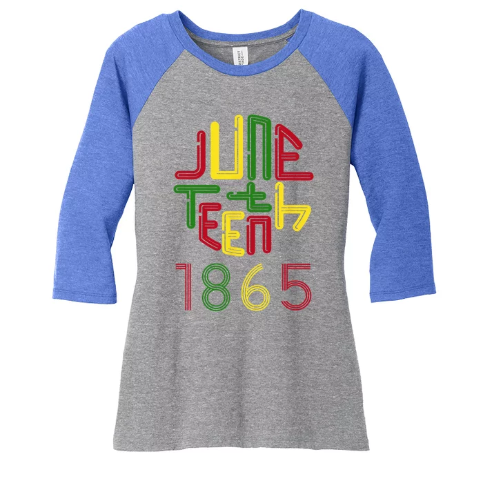 Juneteenth 1865 African American Celebrating Black Freedom Women's Tri-Blend 3/4-Sleeve Raglan Shirt