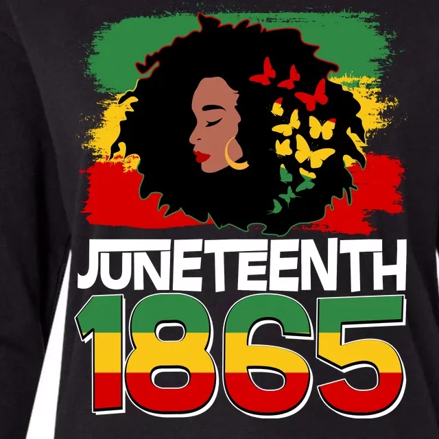 Juneteenth 1865 African American Black Woman Womens Cotton Relaxed Long Sleeve T-Shirt