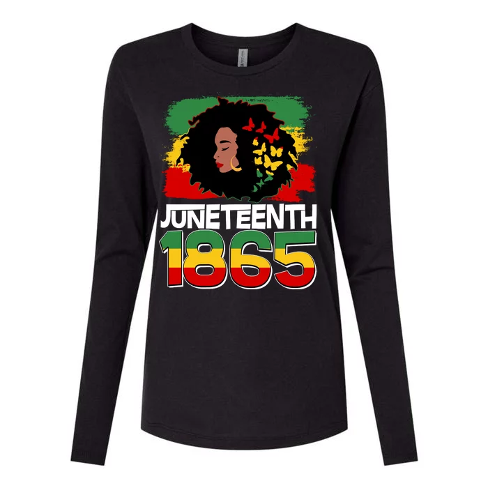 Juneteenth 1865 African American Black Woman Womens Cotton Relaxed Long Sleeve T-Shirt