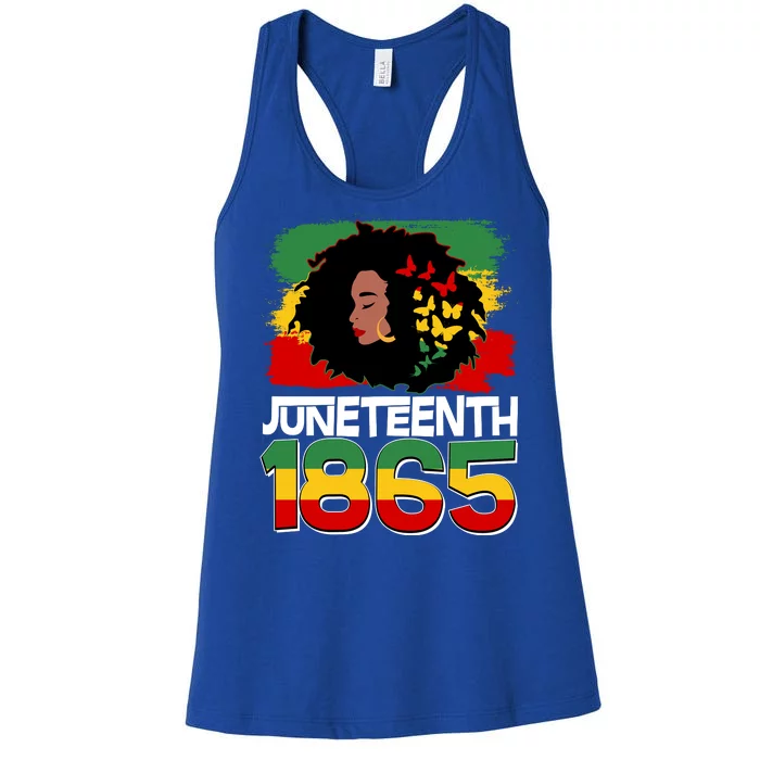 Juneteenth 1865 African American Black Woman Women's Racerback Tank