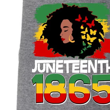 Juneteenth 1865 African American Black Woman Doggie 3-End Fleece Hoodie