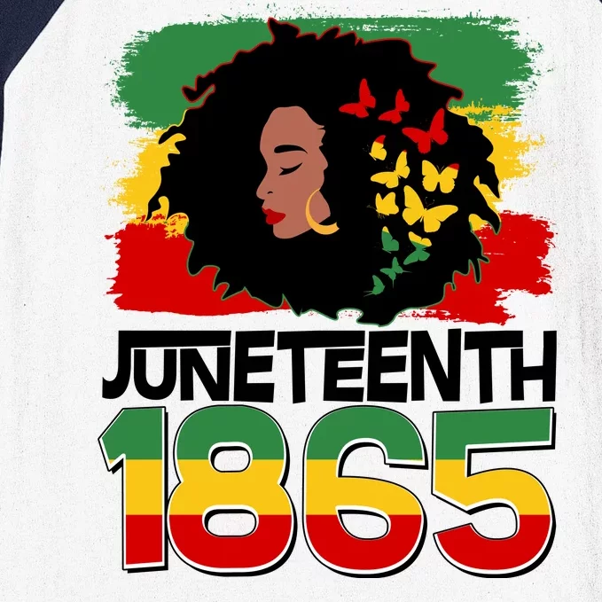 Juneteenth 1865 African American Black Woman Baseball Sleeve Shirt