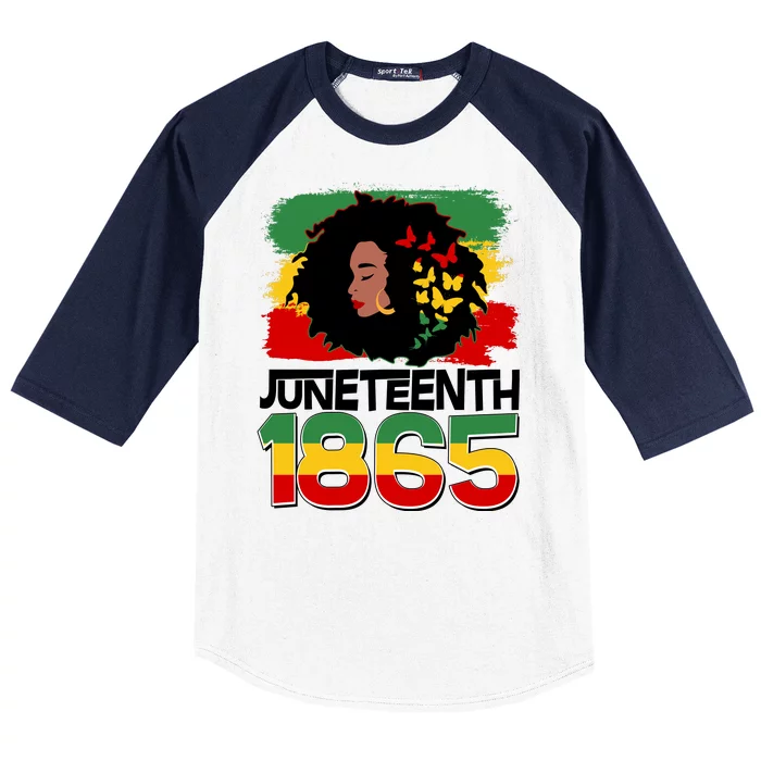 Juneteenth 1865 African American Black Woman Baseball Sleeve Shirt