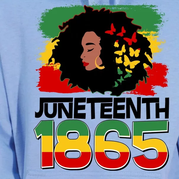 Juneteenth 1865 African American Black Woman Unisex Surf Hoodie