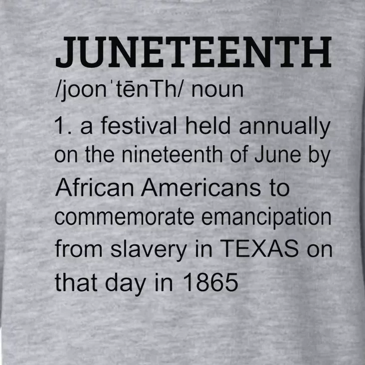 Juneteenth 1865 African American Black Definition Juneteenth Toddler Hoodie