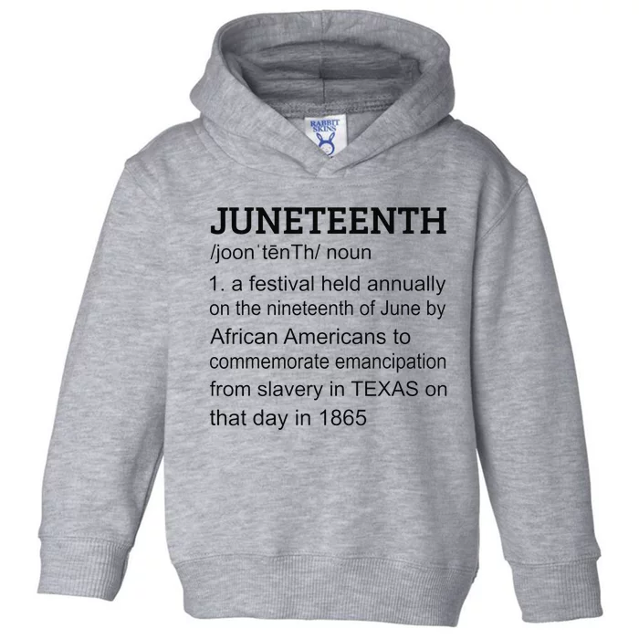 Juneteenth 1865 African American Black Definition Juneteenth Toddler Hoodie