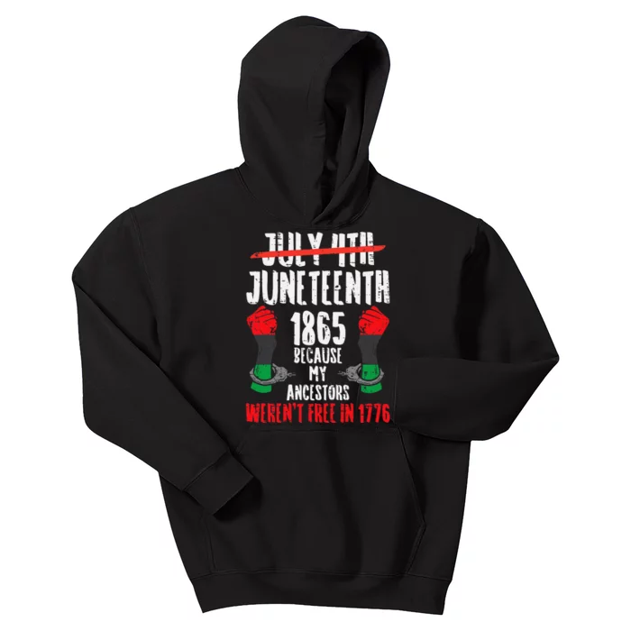 Juneteenth 1865 African Fist Black History Pride Kids Hoodie