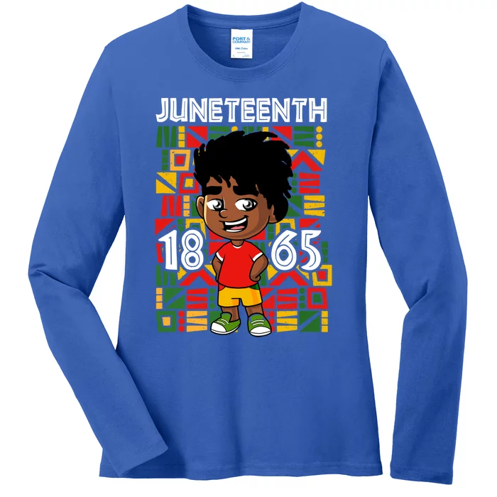 Juneteenth 1865 African Black King Melanin Proud Freedom Gift Ladies Long Sleeve Shirt