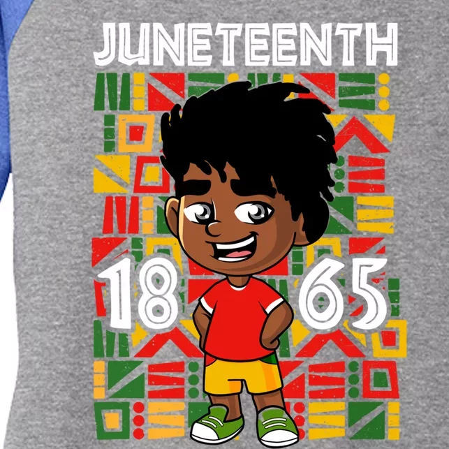 Juneteenth 1865 African Black King Melanin Proud Freedom Gift Women's Tri-Blend 3/4-Sleeve Raglan Shirt