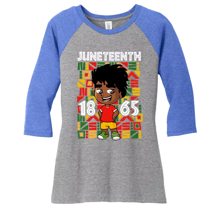 Juneteenth 1865 African Black King Melanin Proud Freedom Gift Women's Tri-Blend 3/4-Sleeve Raglan Shirt