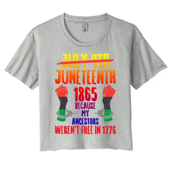 Juneteenth 1865 African Fist Black History Pride Blm Gift Women's Crop Top Tee