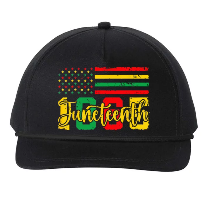 Juneteenth 1865 American Flag Black Wo Freedom Tee Snapback Five-Panel Rope Hat