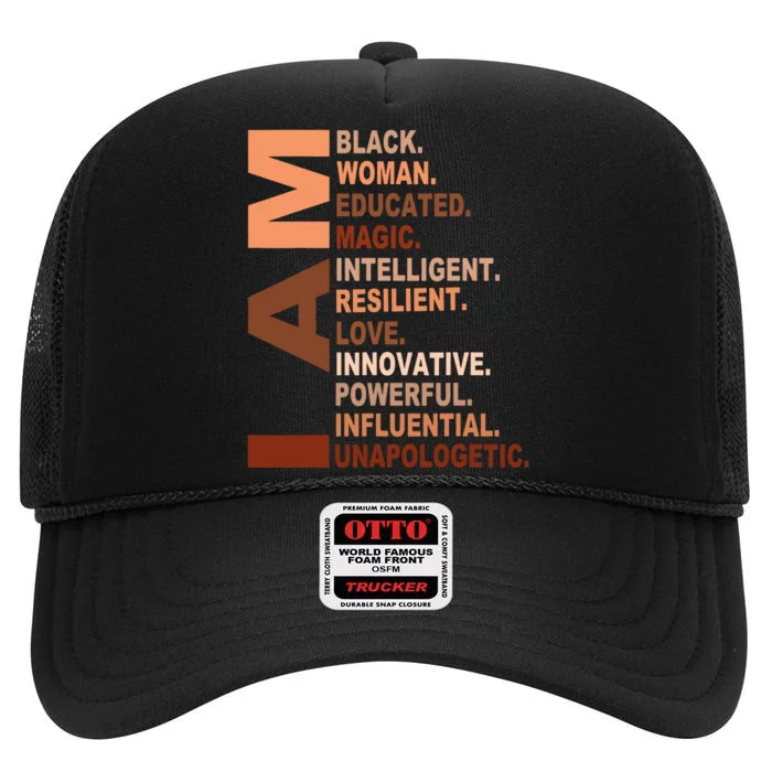 Juneteenth 1865 African American Freedom Black History Women High Crown Mesh Trucker Hat