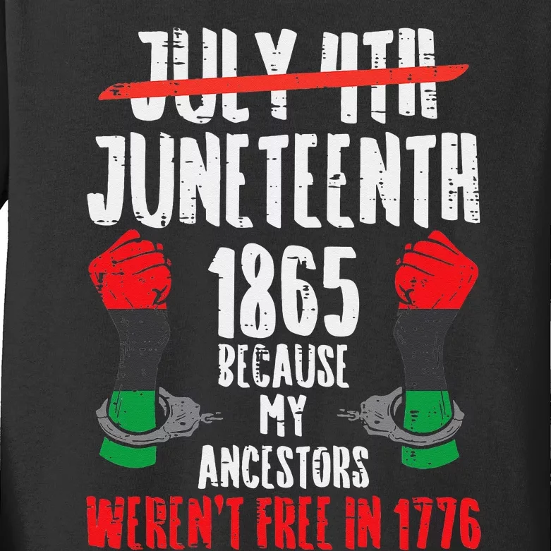 Juneteenth 1865 African Fist Black History Pride BLM Gift Kids Long Sleeve Shirt