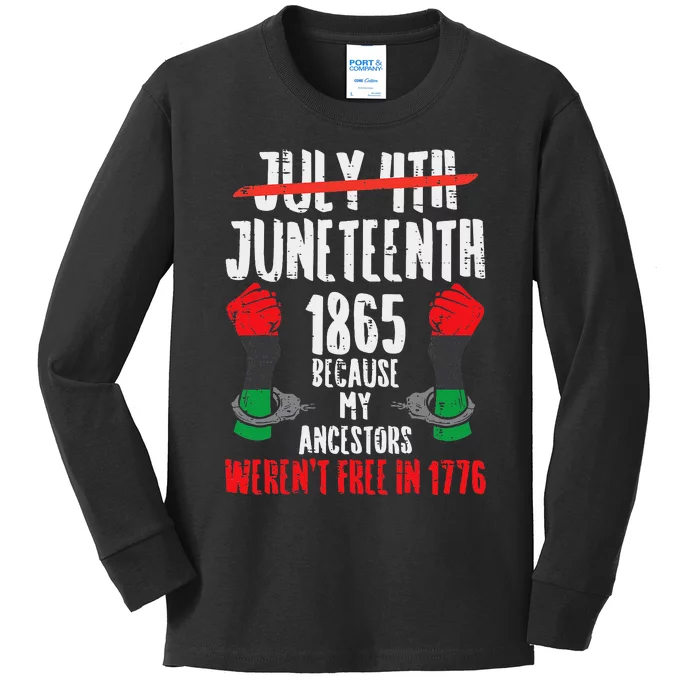 Juneteenth 1865 African Fist Black History Pride BLM Gift Kids Long Sleeve Shirt