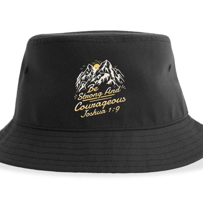 Joshua 19 Be Strong And Courageous Sustainable Bucket Hat