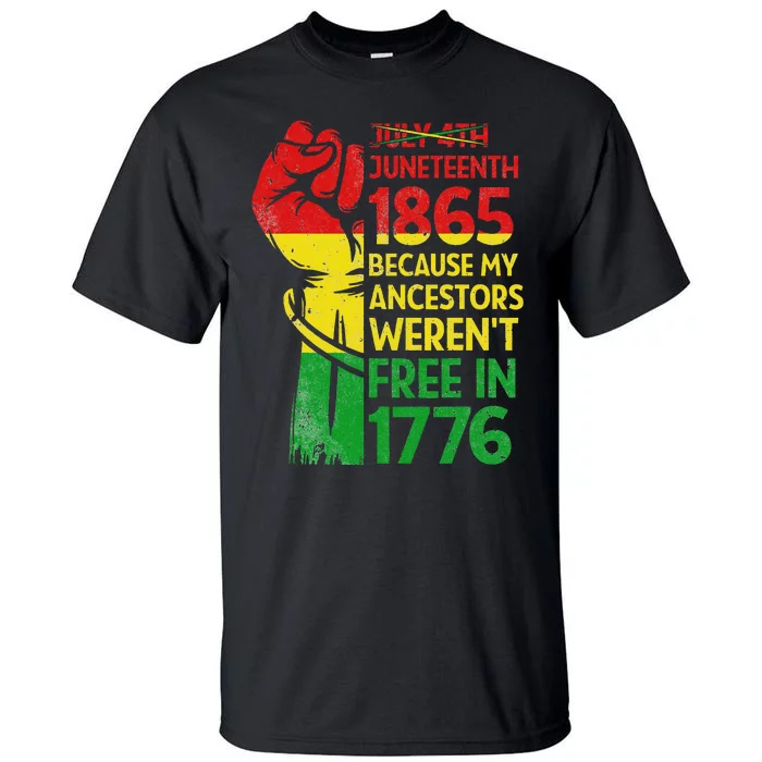 JUNETEENTH 1865 Black African Patriotic Melanin Novelty Tall T-Shirt