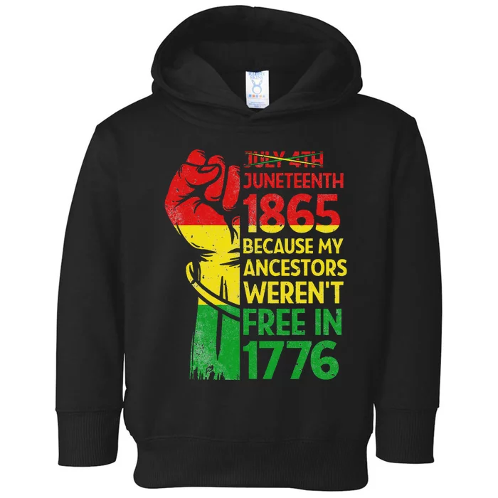 JUNETEENTH 1865 Black African Patriotic Melanin Novelty Toddler Hoodie