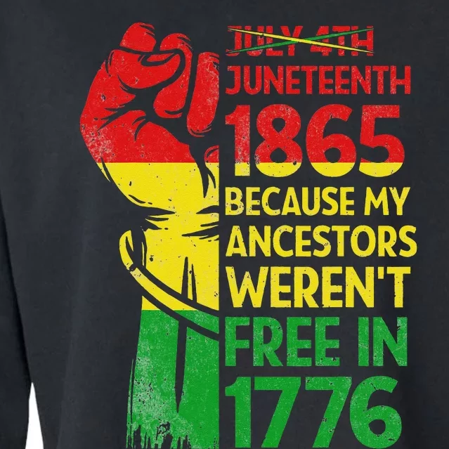 JUNETEENTH 1865 Black African Patriotic Melanin Novelty Cropped Pullover Crew