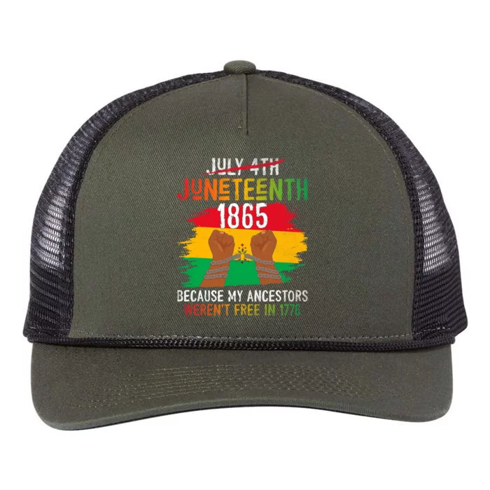 Junenth 1865 Because My Ancestors WerenT Free In 1776 Great Gift Retro Rope Trucker Hat Cap