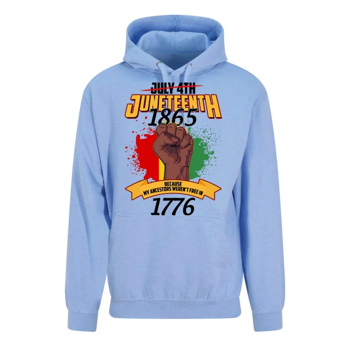 Juneteenth 1865 Because My Ancestors Weren't Free In 1776 Unisex Surf Hoodie