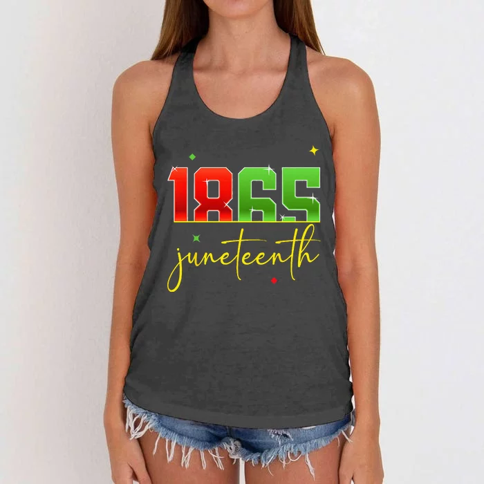 Junenth 1865 Black Freedom History Month African American Women's Knotted Racerback Tank