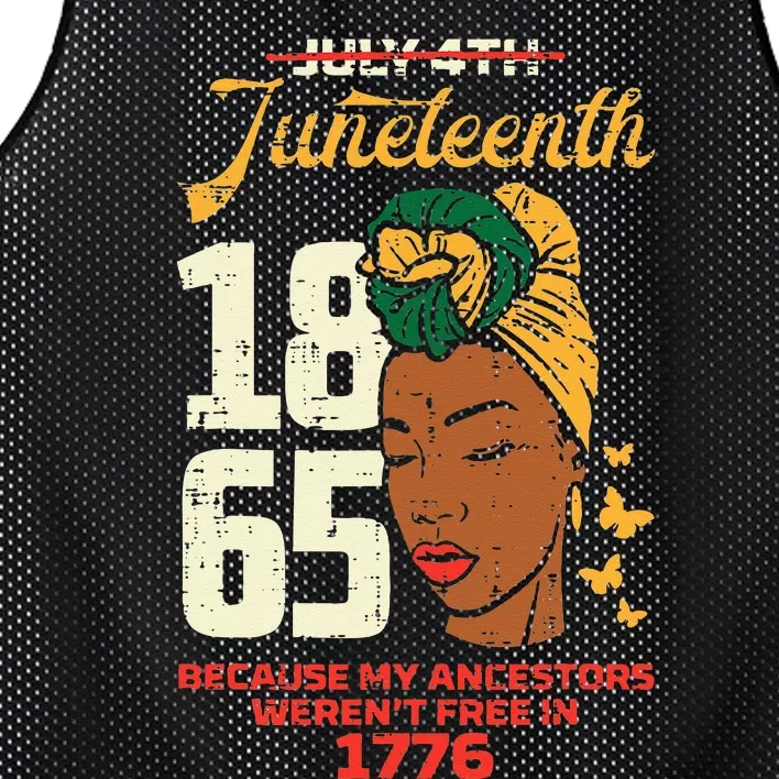 Juneteenth 1865 Because My Ancestors African Black Mesh Reversible Basketball Jersey Tank