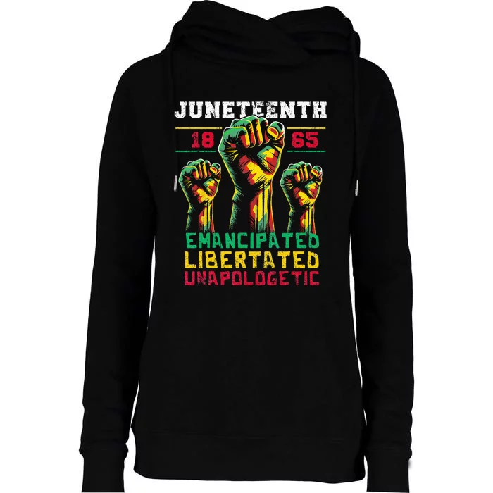 Juneteenth 1865 Black History African American Freedom Womens Funnel Neck Pullover Hood