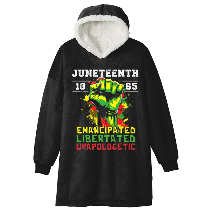 Juneteenth 1865 Black History African American Freedom Hooded Wearable Blanket