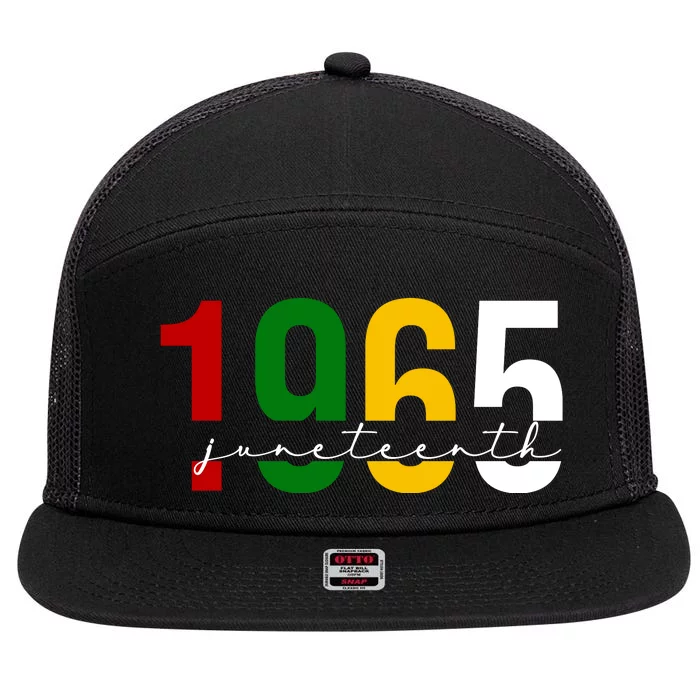 Juneteenth 1965 Black History Month 7 Panel Mesh Trucker Snapback Hat