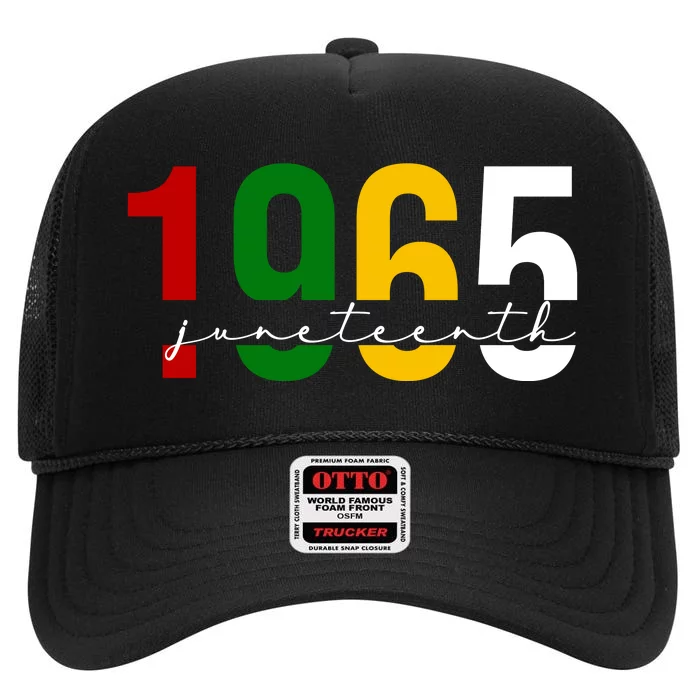 Juneteenth 1965 Black History Month High Crown Mesh Trucker Hat