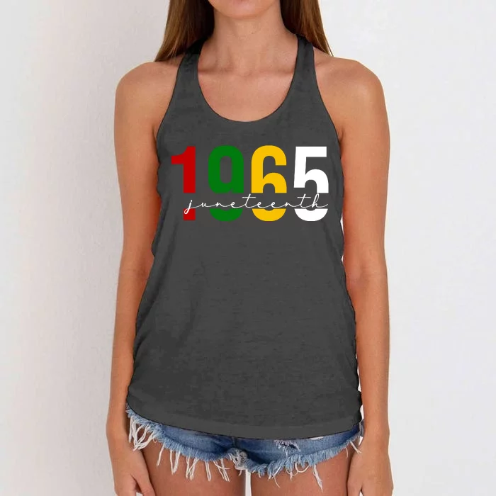 Juneteenth 1965 Black History Month Women's Knotted Racerback Tank