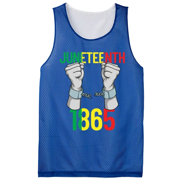 Juneteenth 1865 Breaking Chains Black History Juneteenth Cool Gift Mesh Reversible Basketball Jersey Tank