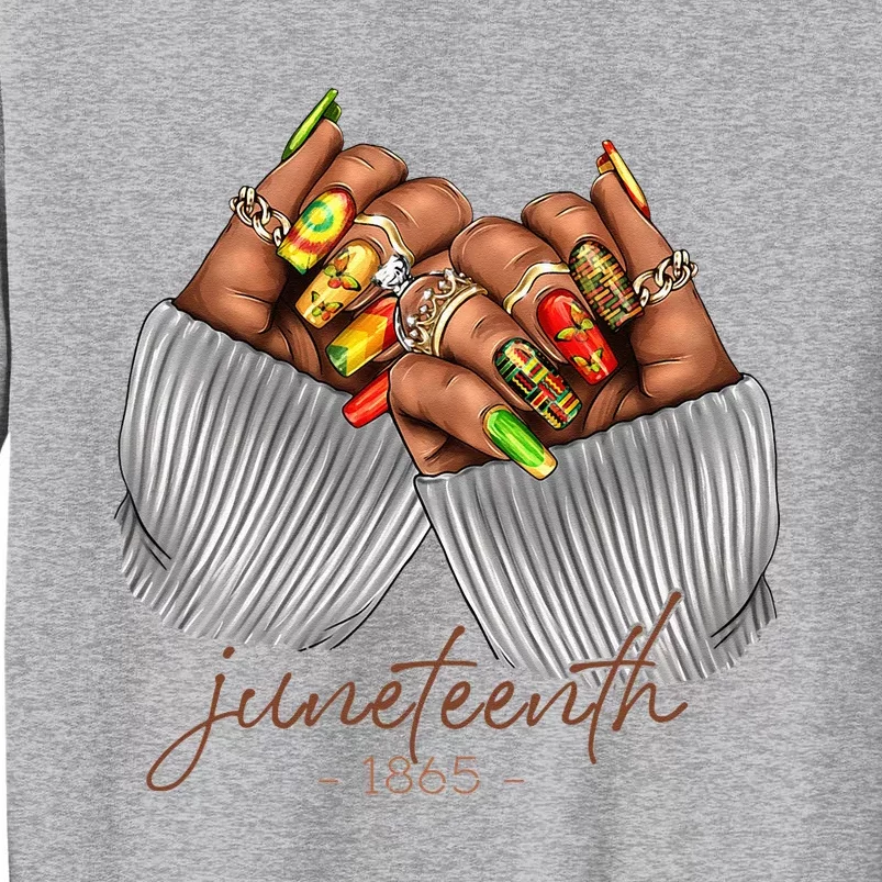 Juneteenth 1865 Black African Girl Woman Black History Tall Sweatshirt