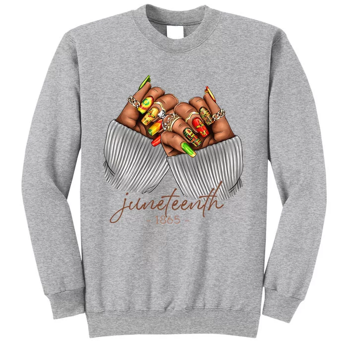 Juneteenth 1865 Black African Girl Woman Black History Tall Sweatshirt