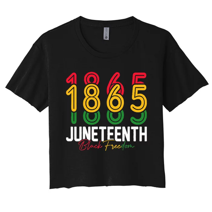 Juneteenth 1865 Black Freedom History Month African American Women's Crop Top Tee