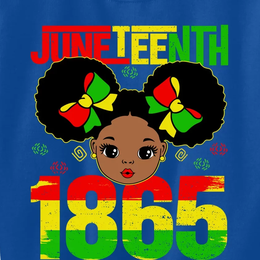 Juneteenth 1865 Brown Skin Princess African American Gift Kids Sweatshirt