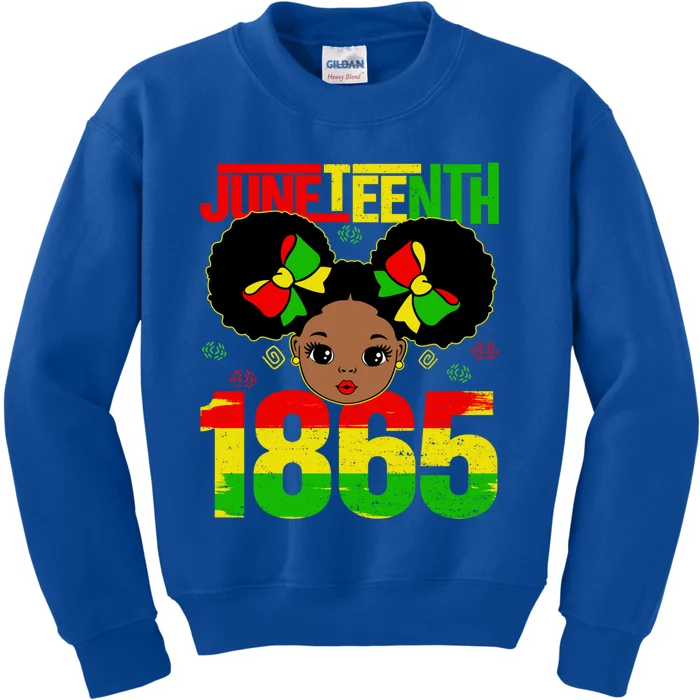 Juneteenth 1865 Brown Skin Princess African American Gift Kids Sweatshirt