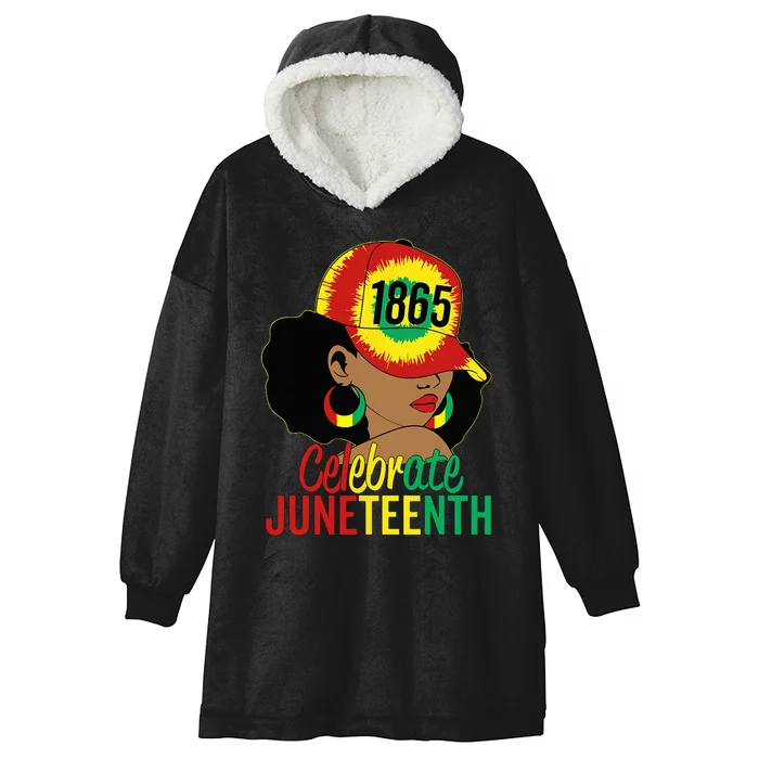 Juneteenth 1865 Celebrate Freedom Day African American Hooded Wearable Blanket