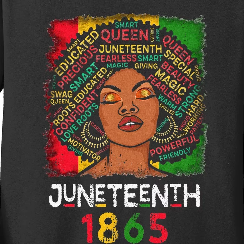 Juneteenth 1865 Celebrate African American Freedom Day Kids Long Sleeve Shirt