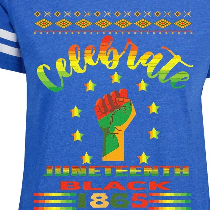 Juneteenth 1865 Celebrate African American Enza Ladies Jersey Football T-Shirt