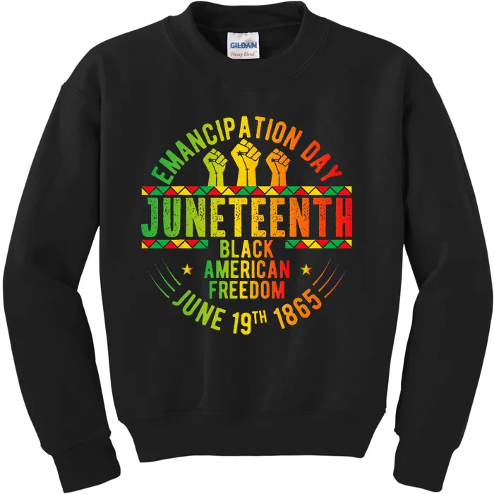 Juneteenth 1865 Celebrate Independence Day of Bold Black Kids Sweatshirt