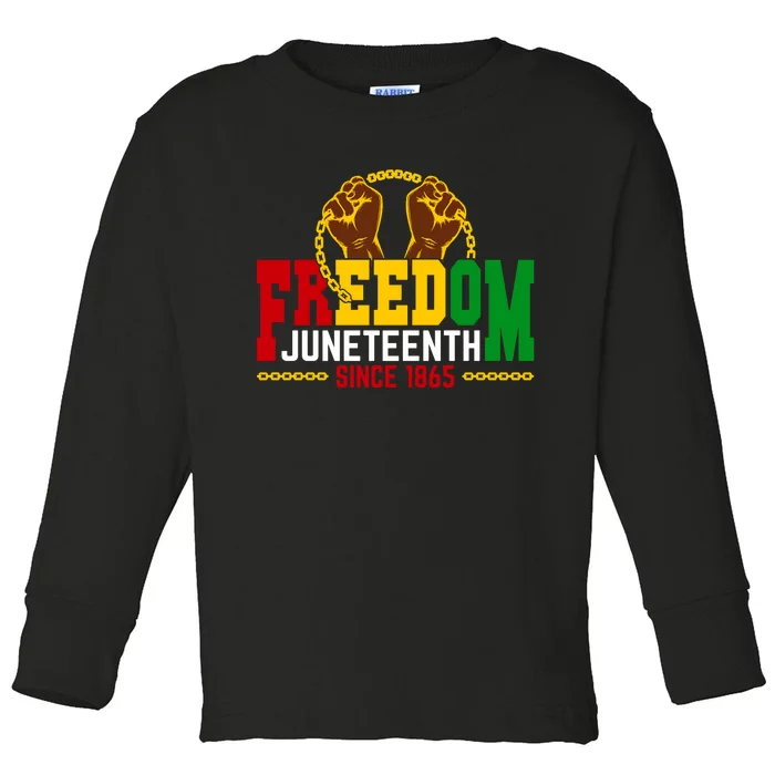 Juneteenth 1865 Celebrate African American Freedom Day Toddler Long Sleeve Shirt