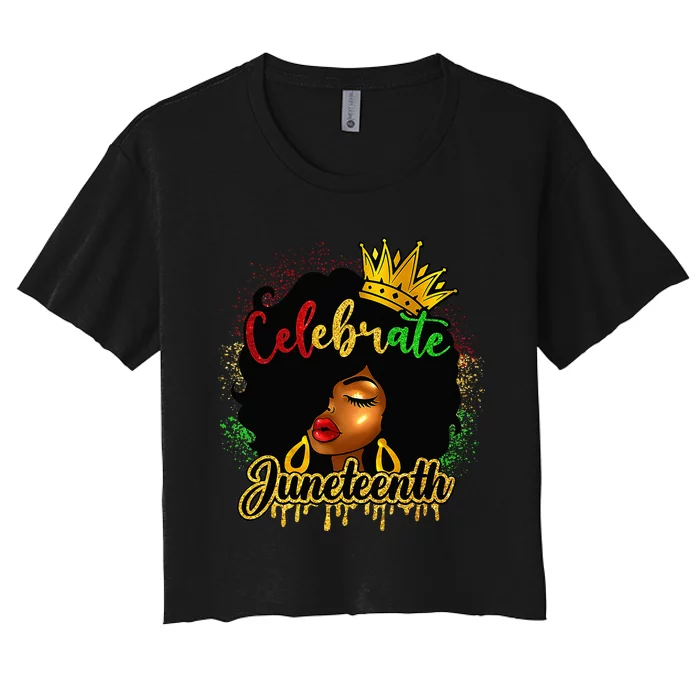 Juneteenth 1865 Celebrate Freedom Day African American Women's Crop Top Tee