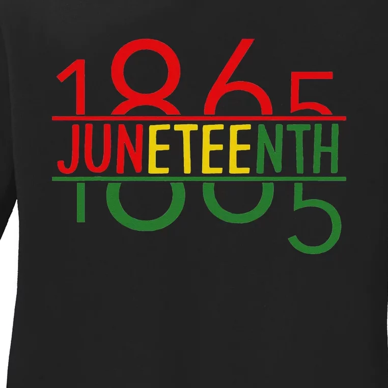 Juneteenth 1865 celebrating Black History African American Ladies Long Sleeve Shirt