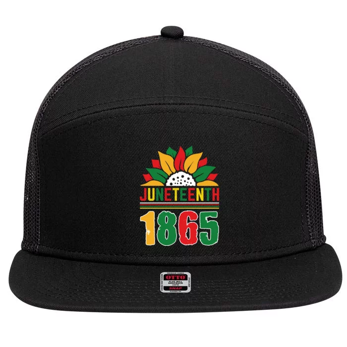 Juneteenth 1865 Celebration Artwork 7 Panel Mesh Trucker Snapback Hat