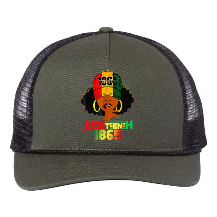 Juneteenth 1865 Celebrate Freedom Celebrating Black Women Retro Rope Trucker Hat Cap