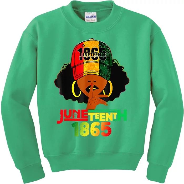 Juneteenth 1865 Celebrate Freedom Celebrating Black Women Kids Sweatshirt